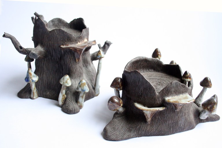 Sculptures I made for keeping change or could be ash trays. 