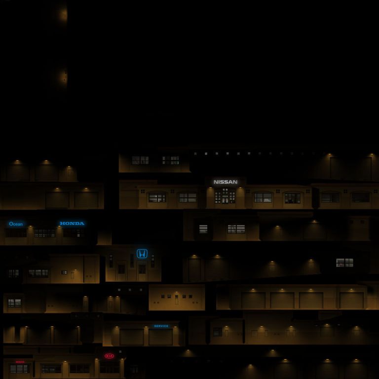 Dana Point Car Dealership Night Texture